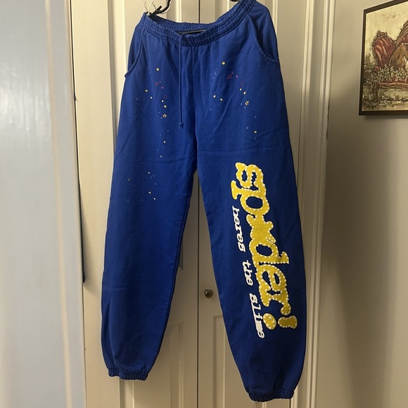 Sp5der Blue Sweatpants - Picture 4 of 4